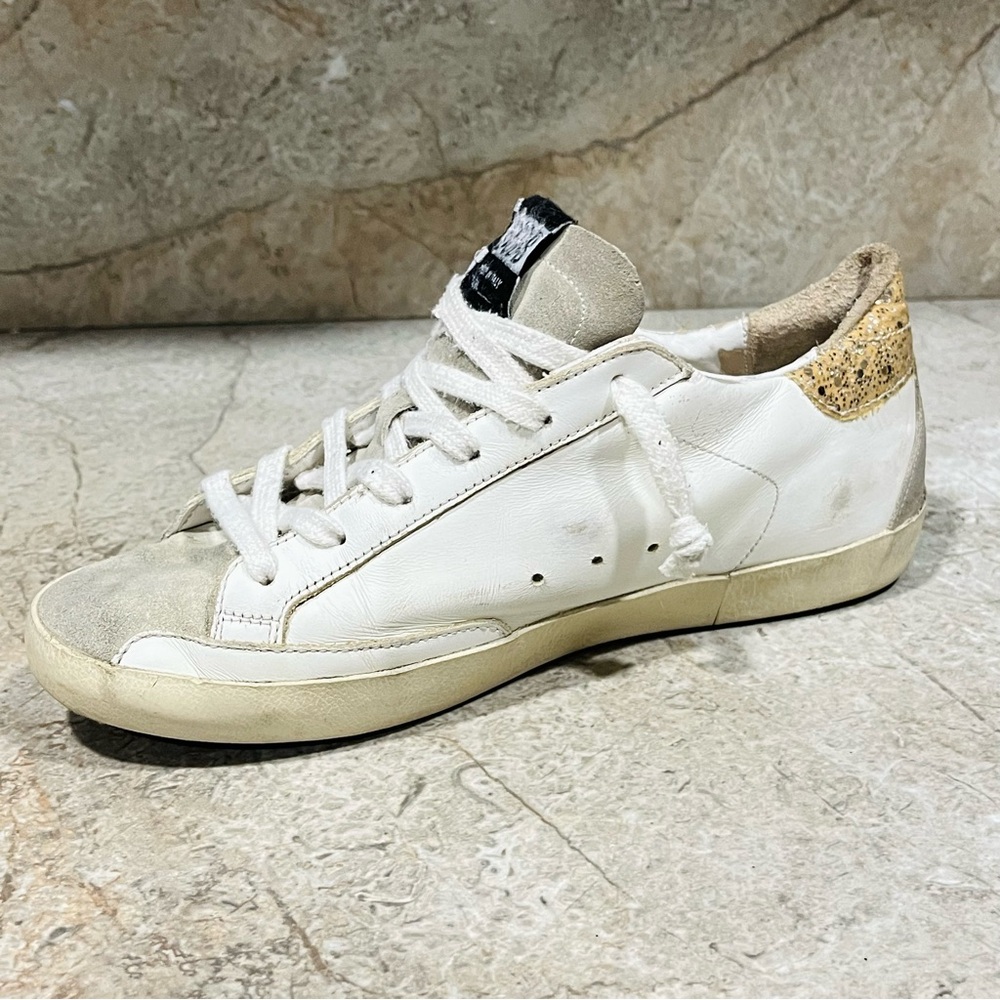 Golden Goose Superstar Gold Red White Leather Suede Sneakers - Picture 6 of 12